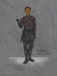 Costume design for Saron Araia as Aufidius