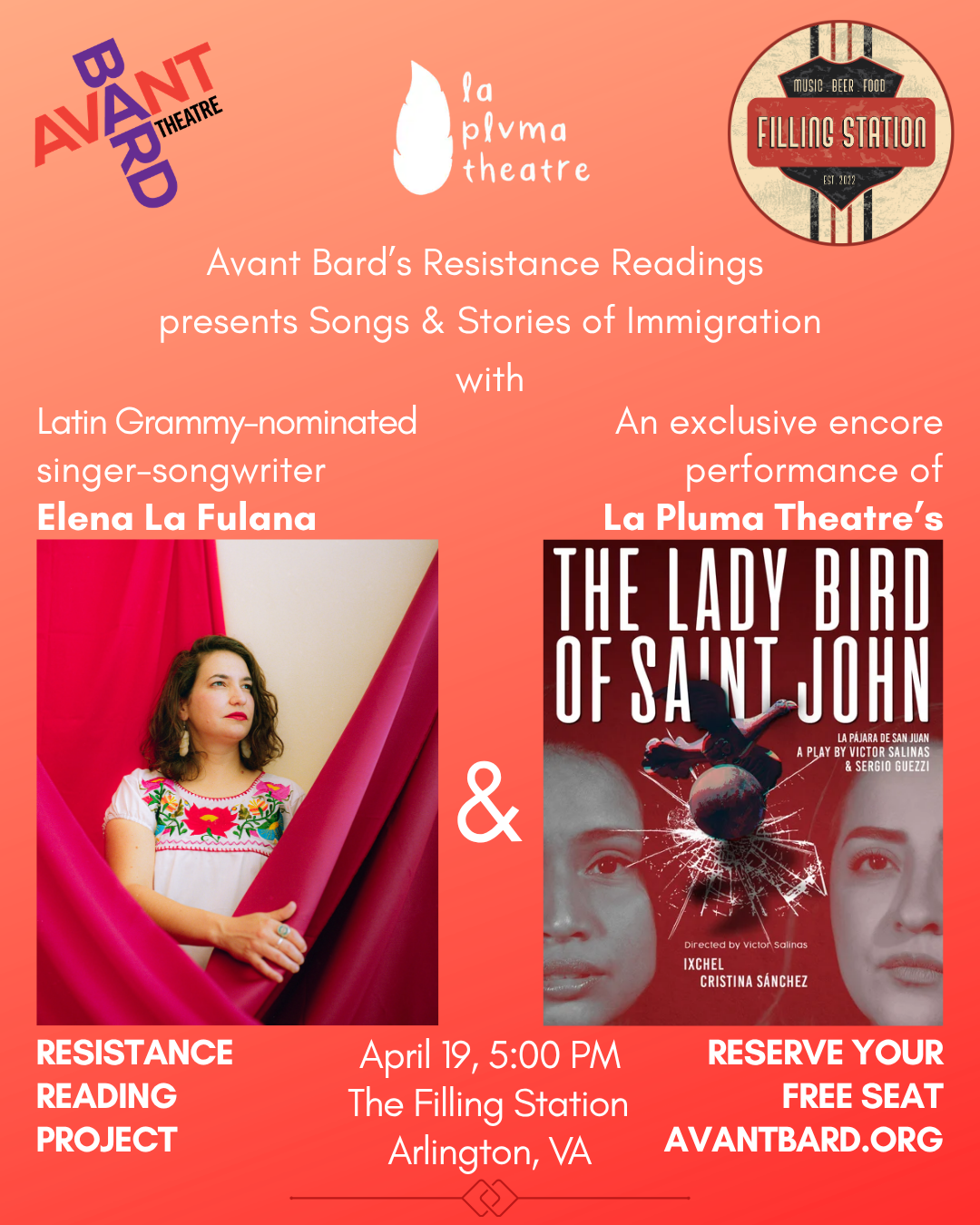 Avant Bard’s Resistance Readings presents Songs & Stories of Immigration